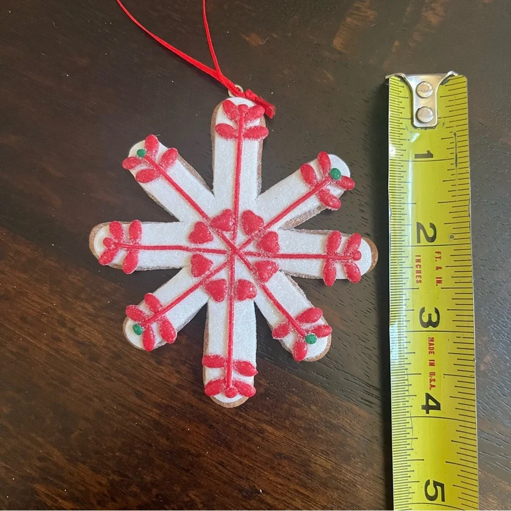 Kurt Adler Claydough Snowflake and Christmas Tree Gingerbread Cookie Ornaments